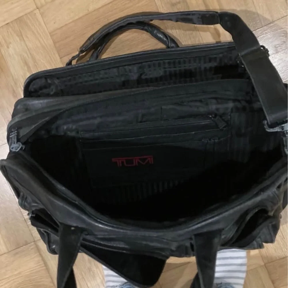 Tumi Alpha Napa Leather Overnight Briefcase